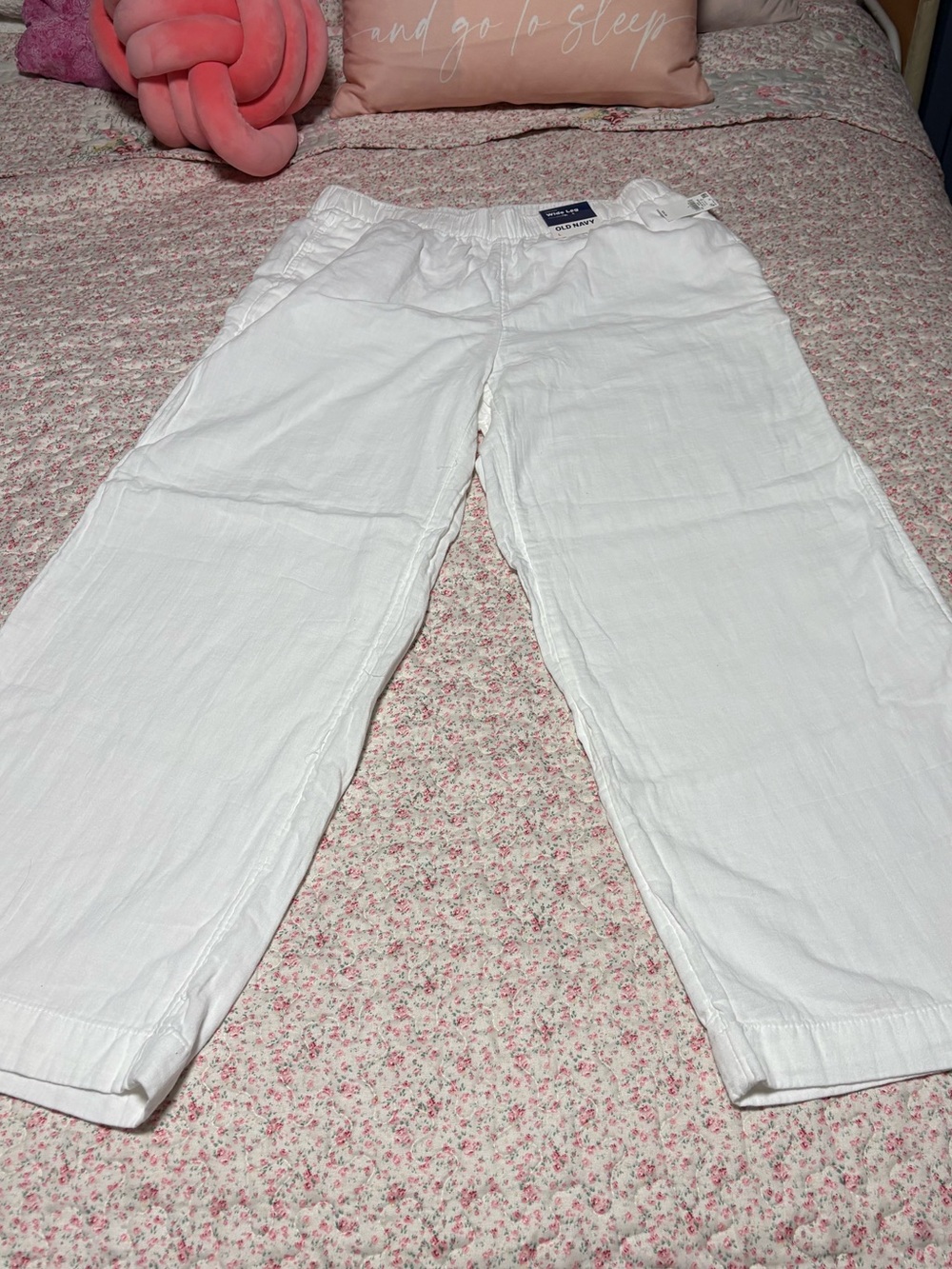 Old Navy White Women’s Linen-Blend Pull-On Pants